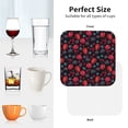 thumbnail image 5 of Drink Coasters, berries pattern -PVC Leather Coasters Sets of 4 for Tabletop Protection - Bar Accessories, Coasters for Drinks Cup Aesthetic Coasters Home Office Decor Square, 5 of 5