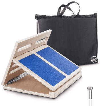 Rolling With It Adjustable Slant Board Calf Stretcher, Wood, Blue