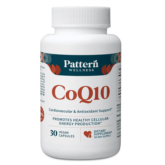 Pattern Wellness CoQ10, Cardiovascular & Cellular Energy Production Support, 30 Count