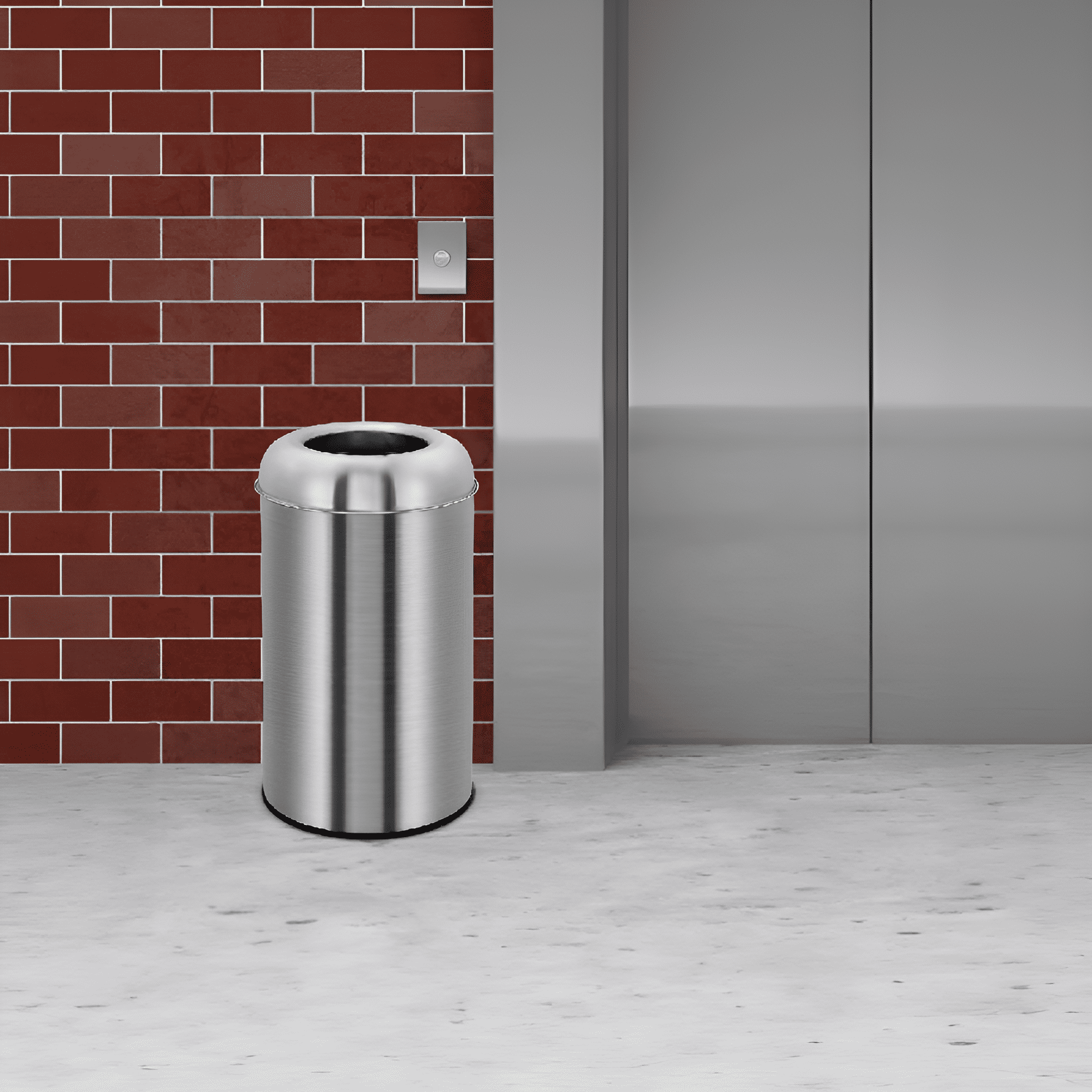 Open Top Trash Can, Commercial Grade Stainless Steel Garbage Can with Removable Inner Bucket, Outdoor Indoor Space-Saving Industrial Waste Container for Home, Office, Restaurant