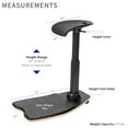thumbnail image 6 of VIVO Black Ergonomic Leaning Chair with Anti-Fatigue Mat for Home and Office, 6 of 8