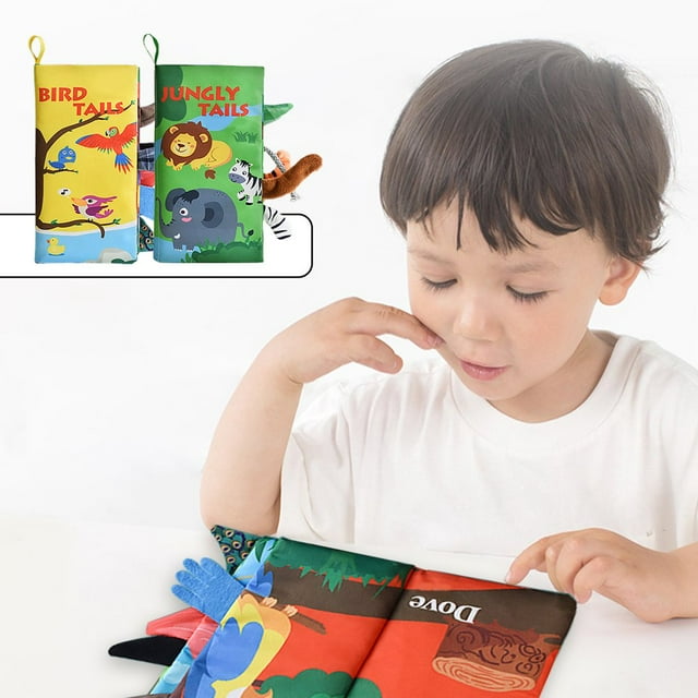 Tail Cloth Book 3D Animal Cloth Books Early Educational Sensory Development Activity Quiet Book Preschool Toy