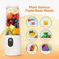 thumbnail image 3 of ORFELD Portable Blender with 16 Durable Stainless Steel Blades,17 Oz(500ml) Cordless Small Smoothie & Shake Maker,Juicer for Outdoors,Camping,White, 3 of 10