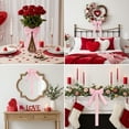thumbnail image 6 of Pink Flocked Velvet Bow Garland Set, 2 Wrinkle Free Photo Clip Ribbon for Valentine’s Day Window Wall Decor, Memory Display Without Pins, Soft Matte Finish, 6 of 9