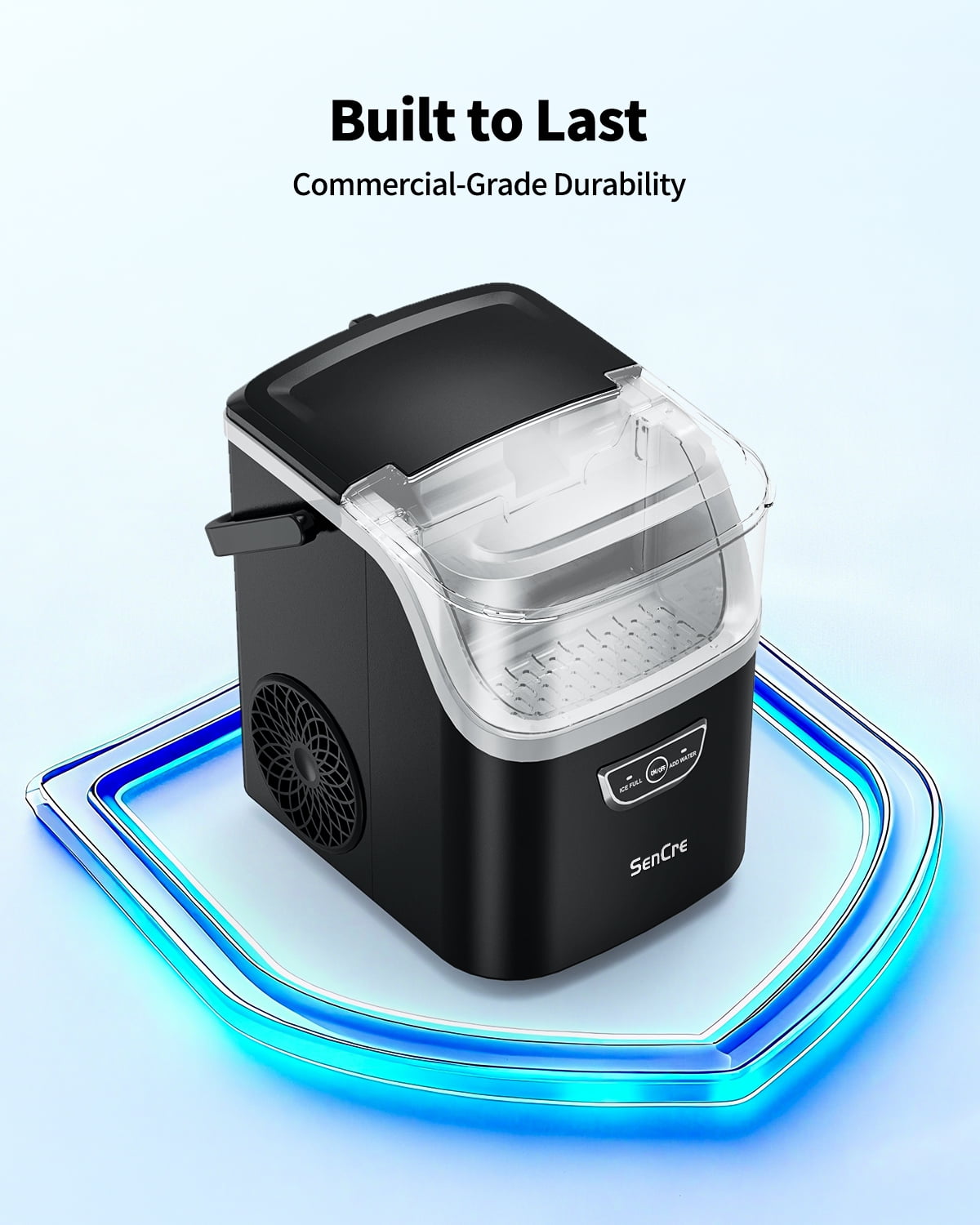 Aeitto Countertop Ice Maker Machine, 8 Ice Cubes in 6 mins,36lb/Day Ice with 2 Sizes, Auto-Cleaning Ice Makers Portable Ice Machine for Home Kitchen Office Party & Large Families