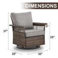 thumbnail image 6 of POCASSY Outdoor Rocking Chair, All Weather Patio Furniture Set Outdoor Swivel Chair Sets of 2 for Garden Porch Pool, Brown/Gray, 6 of 9
