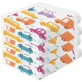 thumbnail image 2 of SKYSONIC 4 PCS Cotton Washcloths Towel Set, 12"x 12" Highly Absorbent & Soft Baby Wash Cloths, Face Hand Towels for Bathroom, Multi-Purpose Fingertip Towels (Cartoon Cars), 2 of 7