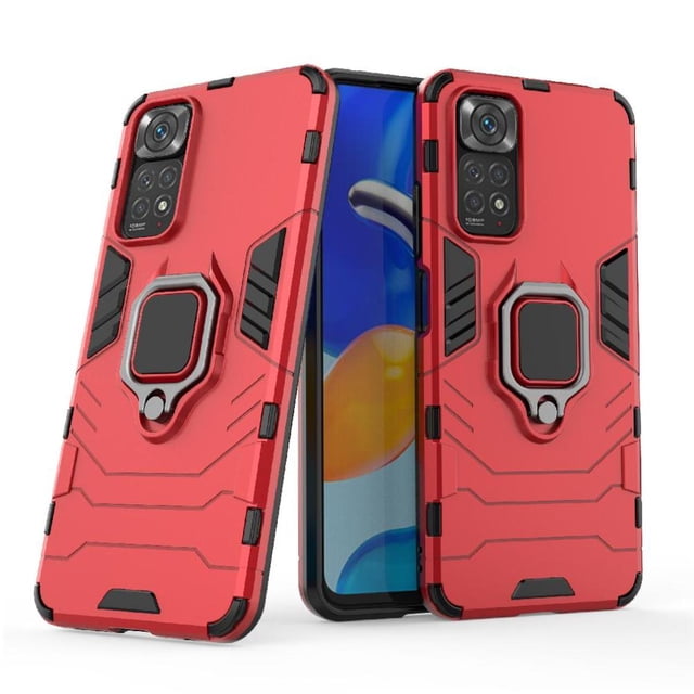 Funda para Xiaomi Redmi Note 11S con Soporte Anillo Giratorio 360° y Protección Resistente a Golpes y Caídas