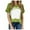 Green, variant on CFLVAEK Sublimation Blank Shirts for Women Casual Bleached Short Sleeve Blouses Loose Fitted Round Neck Tunics