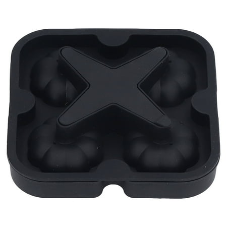 

Pumpkin Ice Ball Mold Easy Release Silicone Ice Tray 4 Cells For Whiskey Black