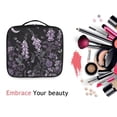 thumbnail image 6 of FORMRS Travel Makeup Bag Large Capacity Train Case Cosmetic Organizer with Adjustable Dividers, Light Purple Flowers, 6 of 8