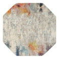 thumbnail image 3 of Unique Loom Chromatic Collection Area Rug - Tybee (5' Octagon Beige/Blue), 3 of 7