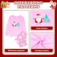 thumbnail image 4 of ELUTONG Girl's Christmas Pajamas，Kids Long Sleeve Santa Claus and Reindeer Sleepwear Sets for 2-12T, 4 of 7