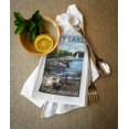 thumbnail image 2 of Grey Lake, Sturgis, Michigan, Pontoon Boats (100% Cotton Tea Towel, Decorative Hand Towel, Kitchen and Home), 2 of 3