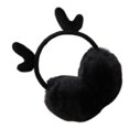 thumbnail image 3 of Qarigey Orejeras cálidas de invierno de piel para mujeres y niñas, orejeras de gato, orejeras de felpa elásticas para exteriores, cubiertas para Calentadores de oídos negro, 3 of 6