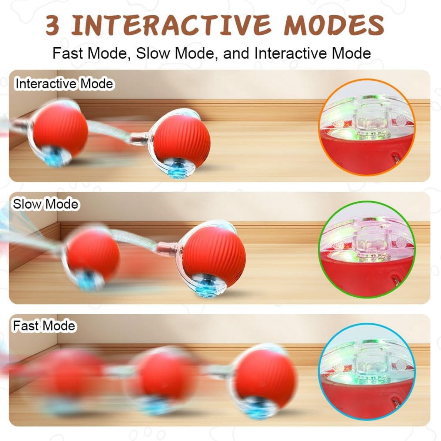 2025 Upgraded Interactive Rolling Dog Ball, Self Rolling Dog Ball Interactive Cat Toys Automatic Cat Toy Self Moving Dog Toys, 360° Smart Automatic Rolling Ball Toy, Electric Dog Balls