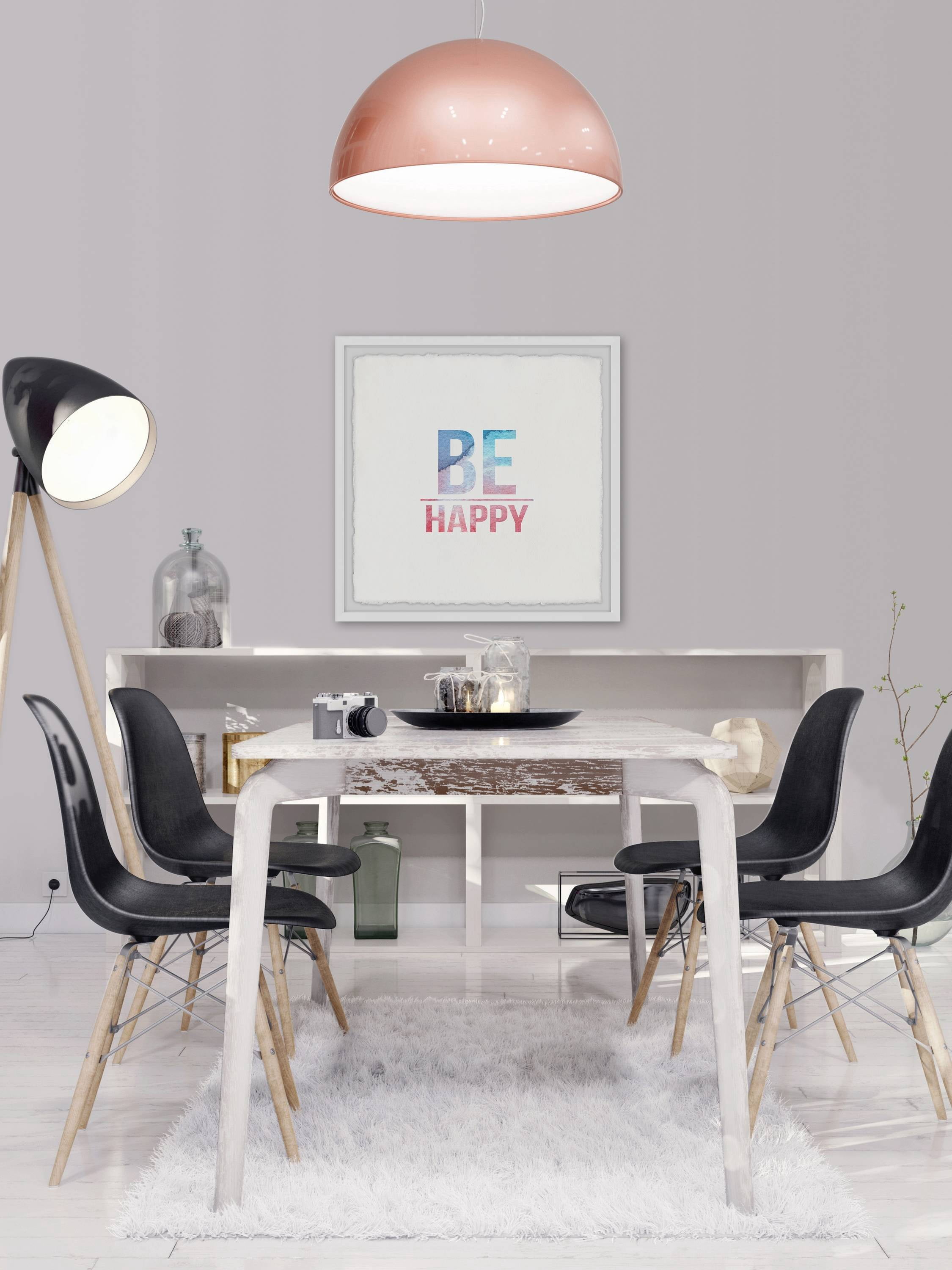Marmont Hill Be Happy Always Framed Wall Art