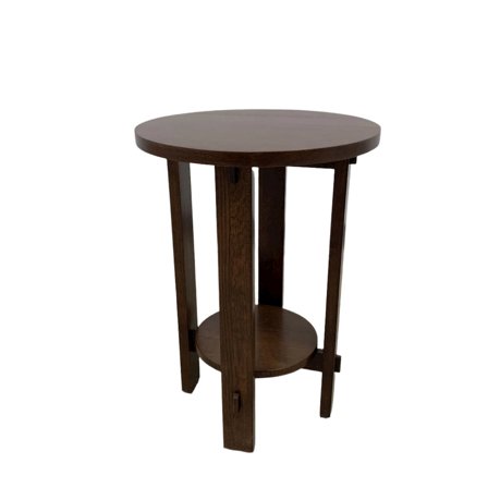 Crafters and Weavers Mission Style Oak Round End Table - Michael's Cherry