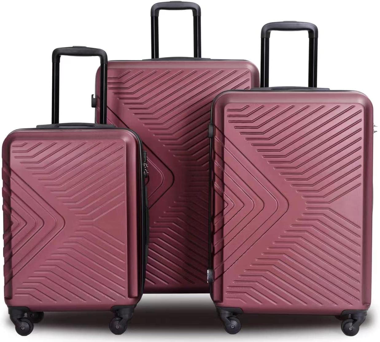 3 Piece Luggage Sets,Hard Shell Suitcase Sets with Spinner Wheels for