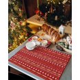 thumbnail image 2 of Christmas Placemats Set of 4 Snowflake Stripes Christmas Placemats for Dining Table Boho Style Red Table Mat Winter Holiday Home Party Kitchen Table Decorations, 2 of 6