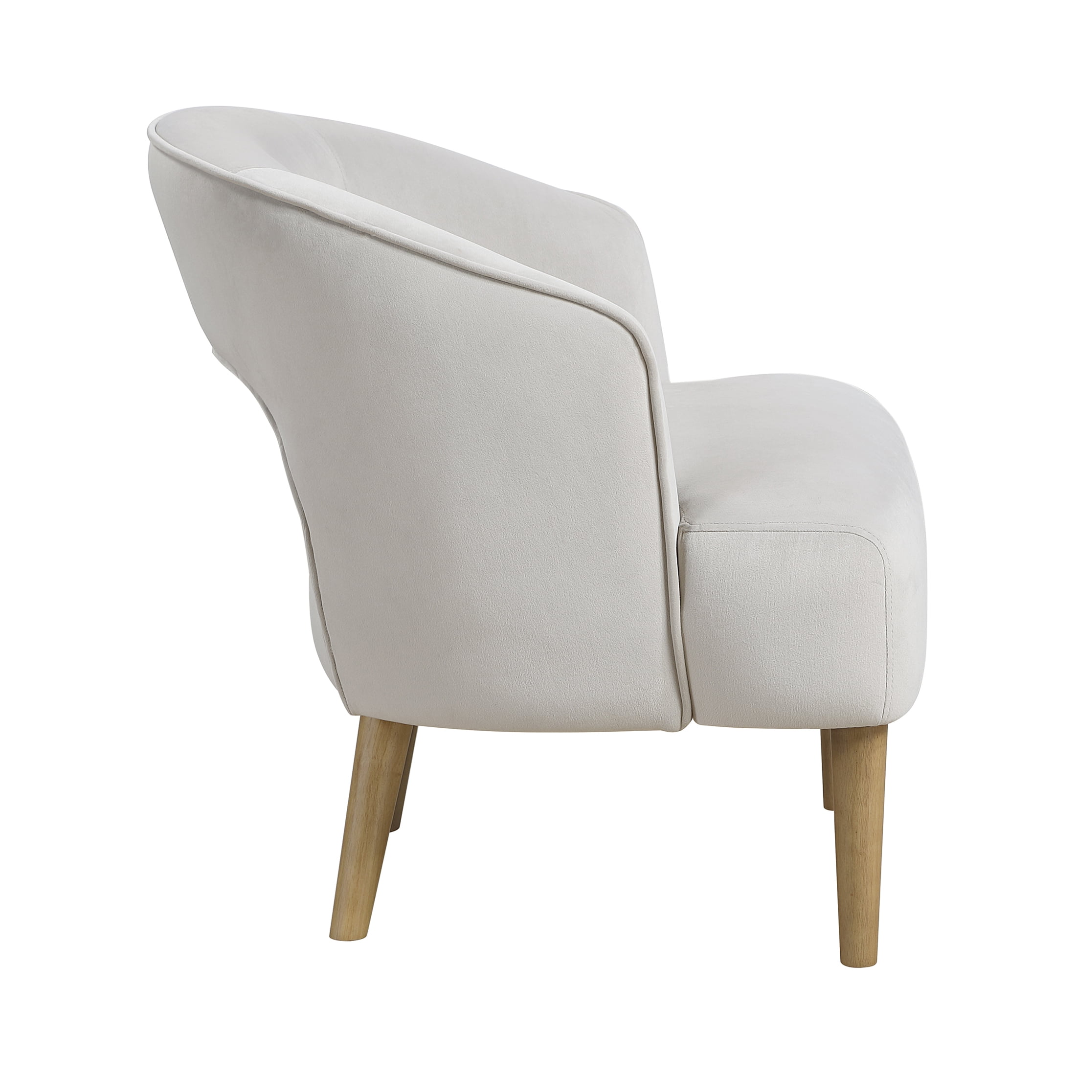OakvillePark Mirawood Velvet Barrel Accent Chair, Gray