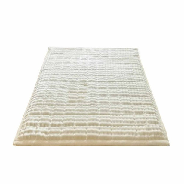 Tapicería de Flanela de Leche de Colchón de Cama Doble, Poliéster Azul 150x200cm Fondo Antideslizante Cálido para Dormitorio Confort Futón con Colchón
