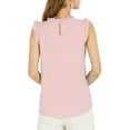 thumbnail image 3 of INSPIRE CHIC Mother's Day Women's Sleeveless Blouse Ruffled Pleated Wear-to-Work Chic Blouse S Pink, 3 of 8