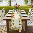 thumbnail image 4 of Table Runners 90 Inches Long Dress Scarves, Sunflowers Farmhouse Coffee/Dining/Kitchen Table Runner for Living Room, Floral Green Leaves Bees Watercolor 13x90 Inch, 4 of 9