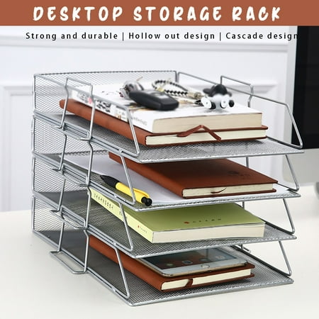

Tiitstoy Desktop Office Supplies Data Shelf Superimposed Multi-Layer Bookshelf