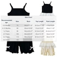 thumbnail image 4 of Stamzod Toddler Girl Outfits Casual Lace Camisole Tops + Ribbed Shorts Set Girls Summer Clothes Black 2 Years, 4 of 6