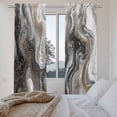 thumbnail image 4 of Black Marble Kitchen Curtains, Retro Chic Abstract Mottled Texture Art Light Filtering Window Curtain Panels, 2Pcs Rod Pocket Window Treatments Set for Living Room Bathroom Bedroom 52x72 Inches, 4 of 9