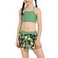 thumbnail image 2 of Arvbitana Women Girls Swimwear Sets Solid Color Sling Vest +Floral/Leaf/Lemon Print Skirt +Thong 3Pcs, 2 of 9