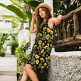 thumbnail image 2 of Easygdp Bees and Sunflowers para Vestido Transpirable de Mujer, Vestido Suelto de Manga Corta con Pliegues y Bolsillos para el Verano, 2 of 7