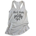 thumbnail image 1 of Thick Thighs And Pretty Eyes Tank Top, Ladies Racerback Tank Top, Body Positive Tank, Body Positivity Tank, Silver Gray, Large, 1 of 3