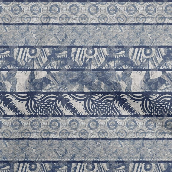 oneOone Cotton Jersey Medium Blue Fabric Aaian Batik Quilting Supplies Print Sewing Fabric By The Yard 58 Inch Wide