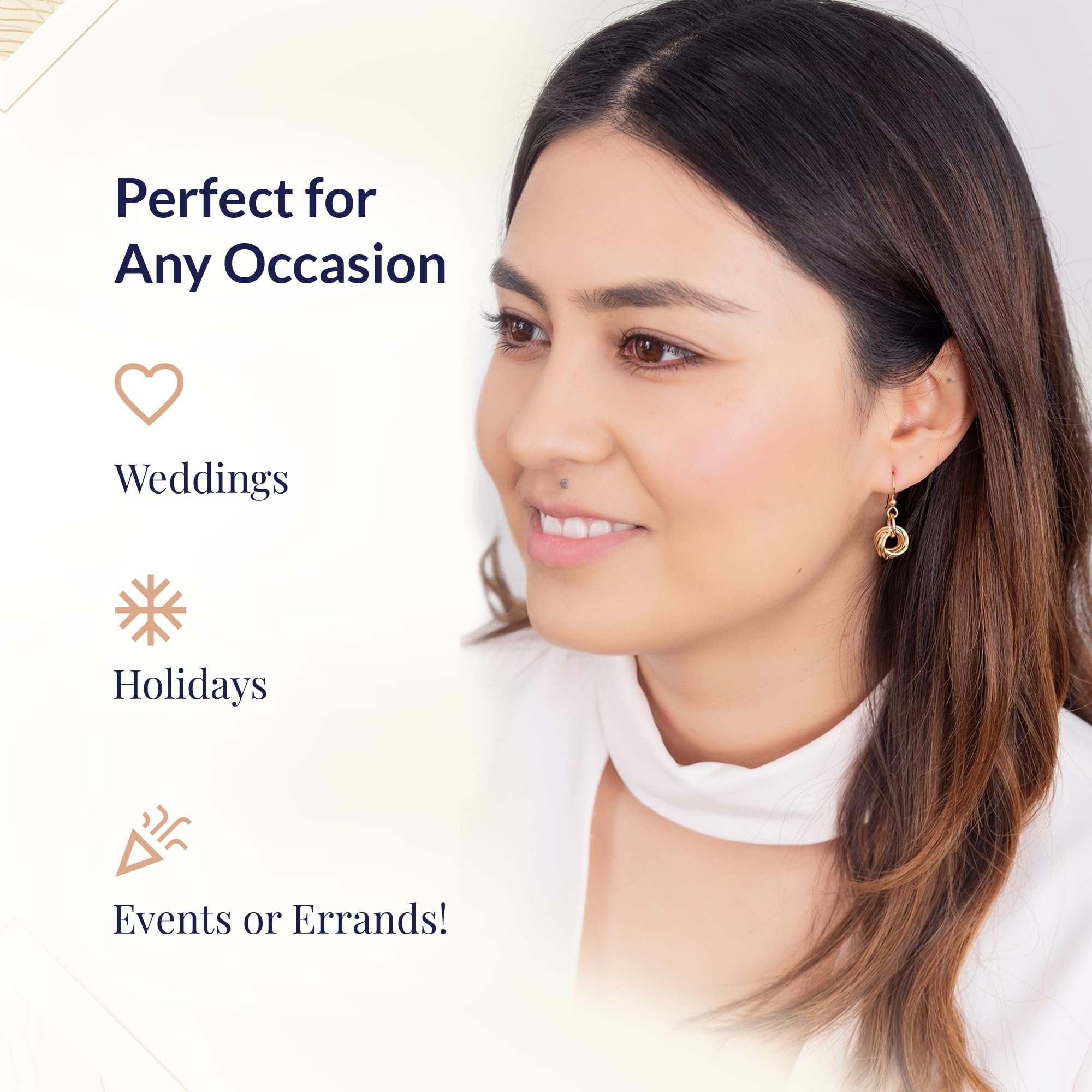 Dainty 14K Yellow Gold-Filled Simple Circle Love Knot Dangle Earrings Elegant Designer Jewelry Gift Idea for Classy Minimalist Women Leverback