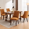 thumbnail image 7 of Dining Chairs Of 2 In Yellow, Rayon Cloth Linen Fabric, High For Superior Sitting, Cushion With Rebound Sponge, Steel Springs And Rubber Bands, Curved Solid Wood Legs, American Style Room Chair 2, 7 of 7