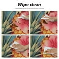 thumbnail image 4 of JEUXUS  Pineapple Round Elastic Table Cover,Tropical Palm Leaves Flowers Table Cloth Waterproof Stain and Resistant Circle Table Cover for Kitchen Dining Picnic Camping Indoor Decor, 4 of 7