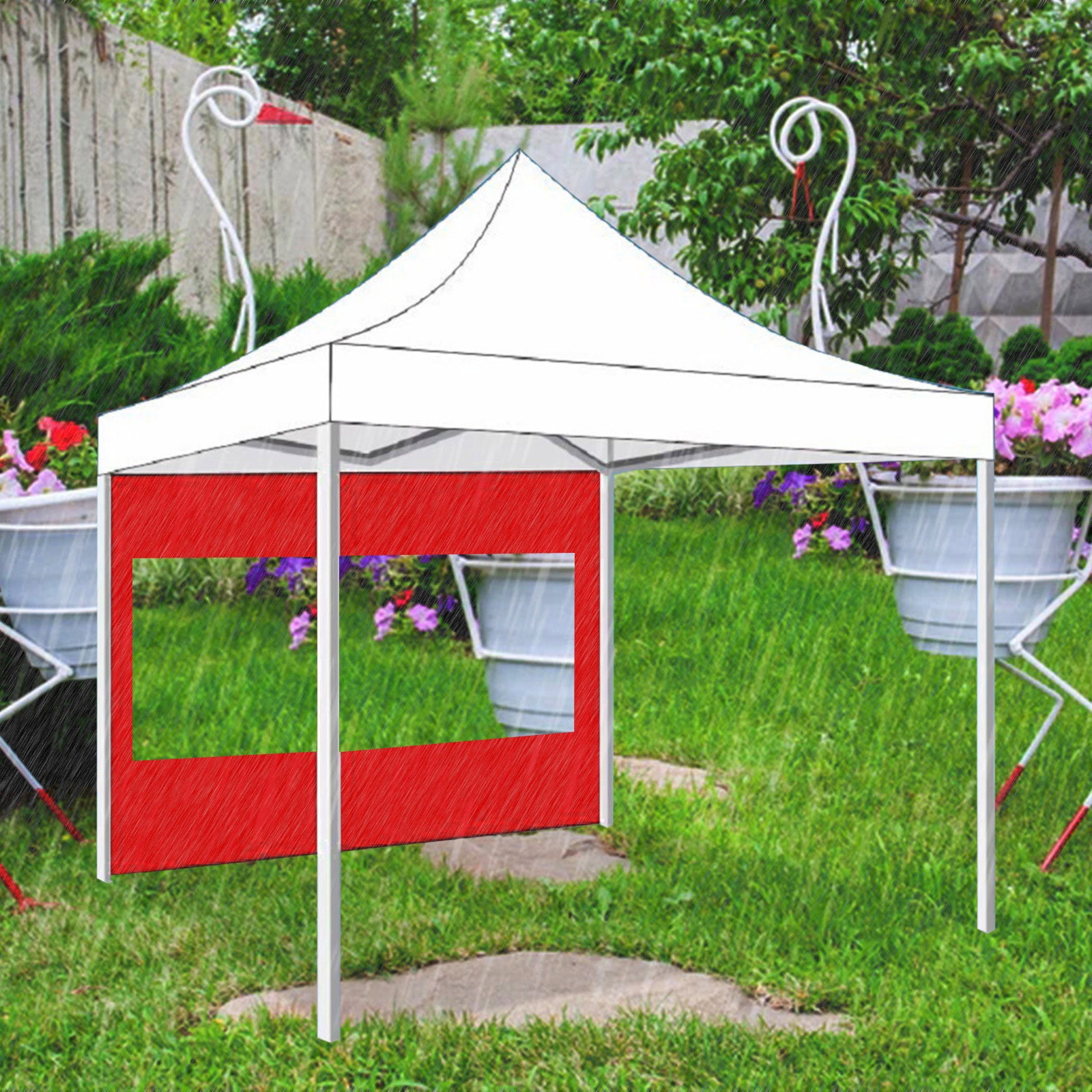 BGZLEU Red Canopy Tent,Translucent Tent,Portable Pop Up Outdoor Gazebo with 1 Sidewall,UV ProtectionTent,Come with Carry Bag - Blue