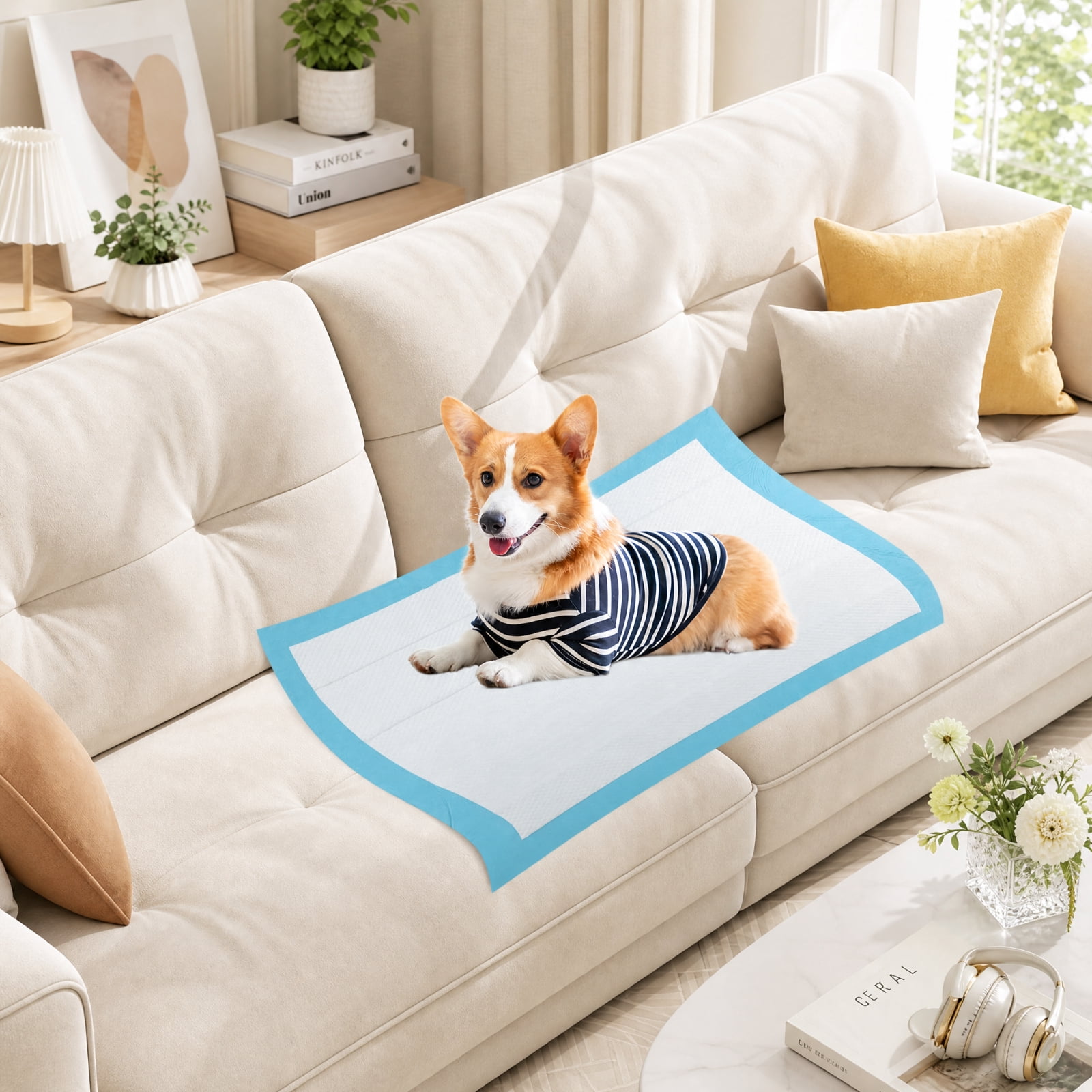 SUGIFT Pet Wee Pee Piddle Pads 24 x 36 Inch Super Absorbent Leak Proof Disposable Puppy Training Pads for Dogs, 150 Count, White