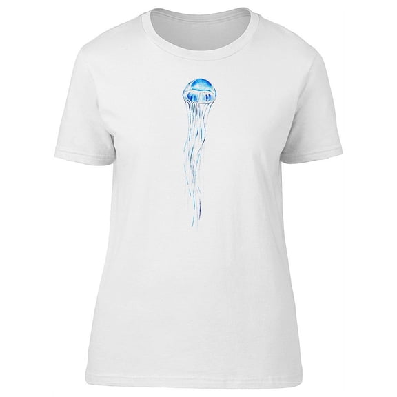 Cool Watercolor Blue Jellyfish T-Shirt Women -Image by Shutterstock, Female Large
