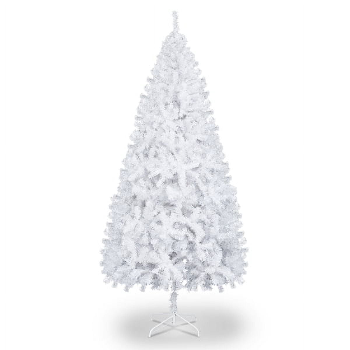 7FT White Artificial Christmas Tree - Superior PVC, Iron Base, Durable Design, Holiday Centerpiece for Home/Living Room/Modern Decor