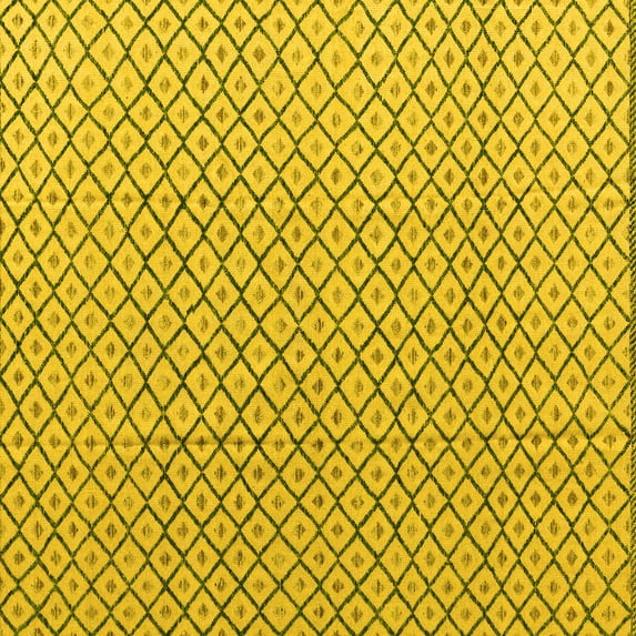 Ahgly Company Indoor Square Solid Yellow Modern Area Rugs, 4' Square