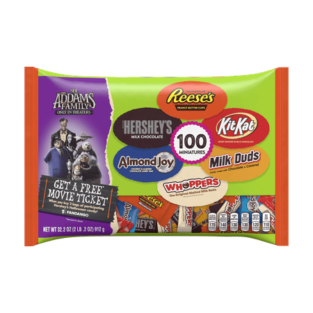 Hershey's Halloween Miniature All Time Greats Assorted Variety Chocolate Candy Pack, 32.2 Oz, 100