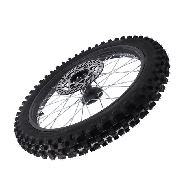 Dirt Bike Front Wheel Assembly, Front Wheel Rim Tire Replacement 17 Inch Excellent Traction 70/100-17 2.75-17 Tire Inner Tube for Pit Dirt Bike