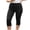Black, variant on LMLYSoH Women's Capris Leggings Fashion Casual Dot Print Elastic Waist Slim Fit Cropped Pants