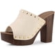 thumbnail image 1 of Sandalias Allegra K Tacón De Bloque Plataforma Y Punta Abierta Beige 40, 1 of 5