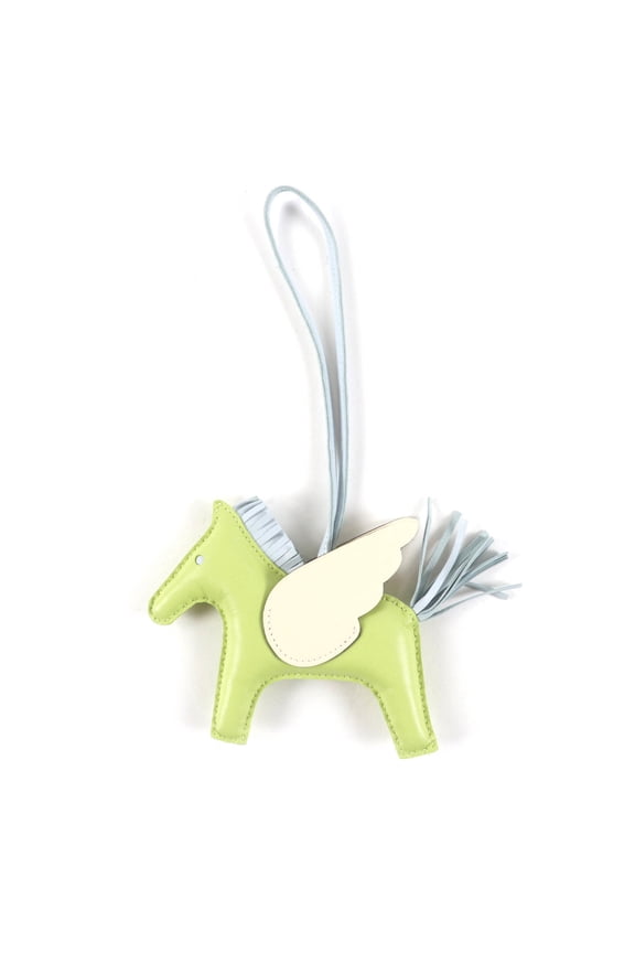 Pre-Owned HERMES Rodeo Charm Pegasus MM Jaune Bourgeon Nata Bleu Brume Agneau Milo Bag Z Stamp...