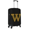thumbnail image 4 of Sunflower Initial Name W Black Luggage Cover Elastic Washable Stretch Suitcase Protector Anti-Scratch Travel Suitcase Cover for Kid and Adult L (Fit 25-28 inch suitcase), 4 of 6