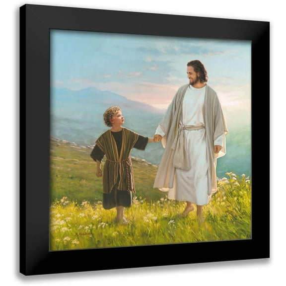 Missman, Mark 12x12 Black Modern Framed Museum Art Print Titled - Walk Beside Me
